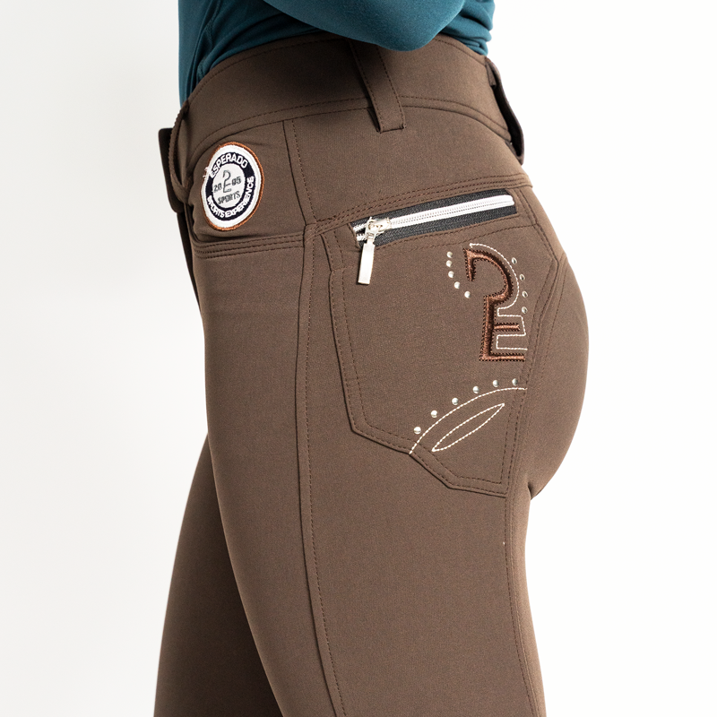 Esperado Germany Ladies Knee Patch Breeches - Brown -1